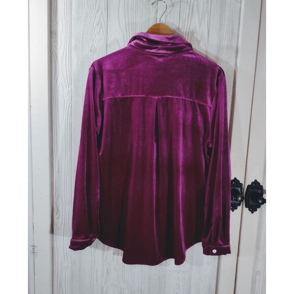 raspberry velvet button down shirt R. Vivimos top XL FREE SHIPPING! - Picture 7 of 11